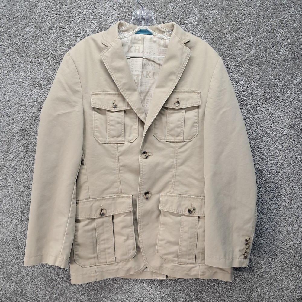 Life Khaki by Haggar Women Tan Safari Utility Blazer Jacket Small WPL 386